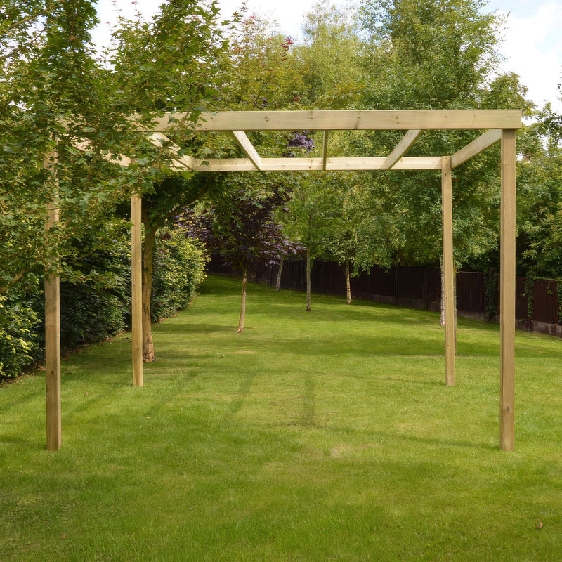 Freestanding Box Pergola - Light Green - 2.4m Width x 3.6m Length