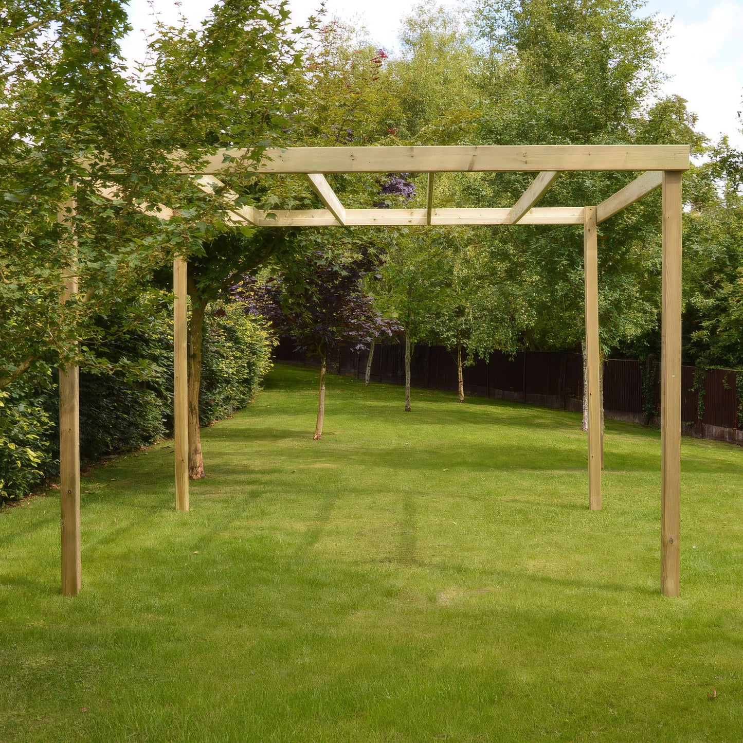 Freestanding Box Pergola - Light Green - 2.4m Width x 6.6m Length