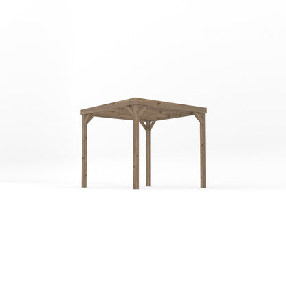 Freestanding Box Pergola - Rustic Brown - 2.4m Width x 2.4m Length