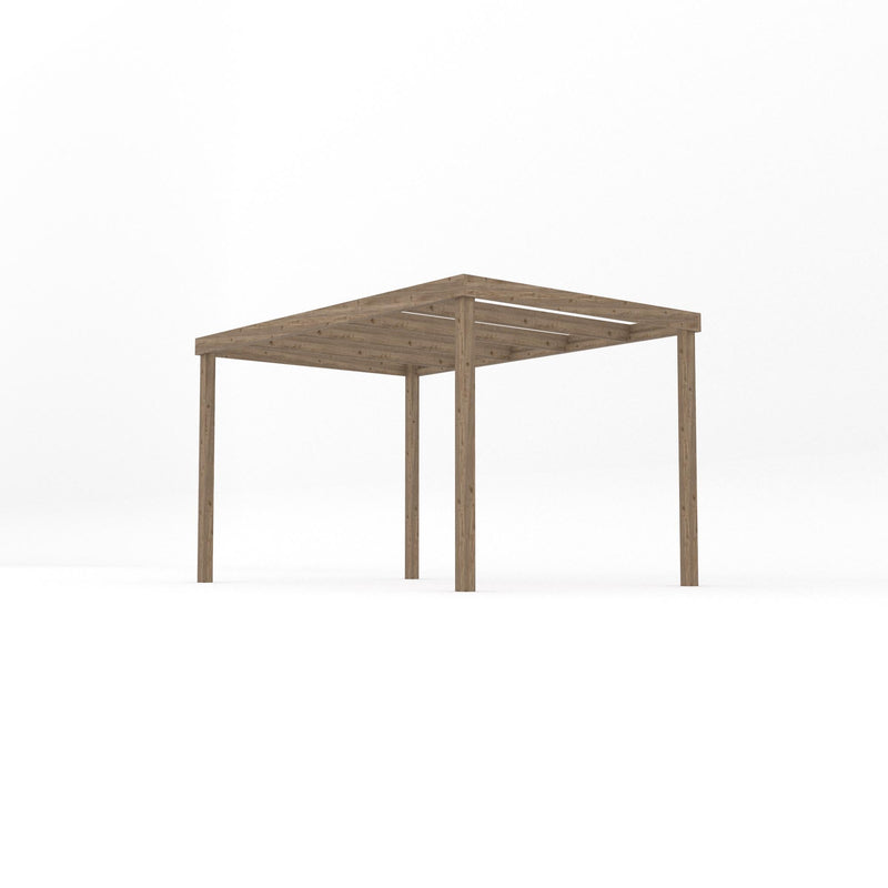 Freestanding Box Pergola - Rustic Brown - 2.4m Width x 3.6m Length