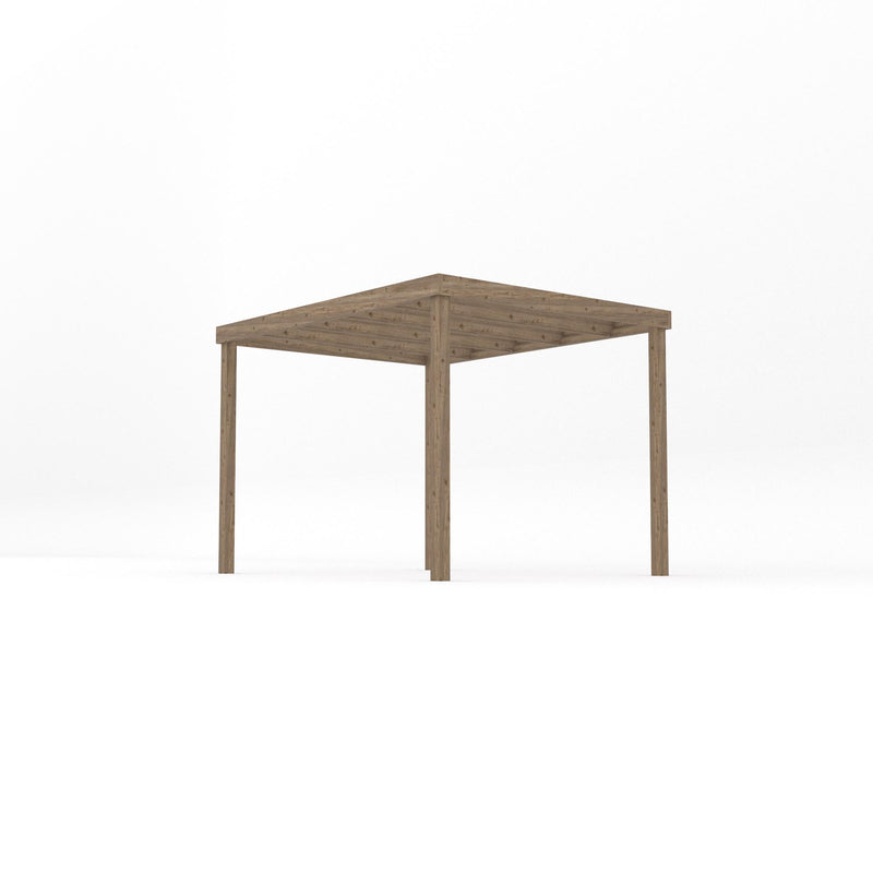 Freestanding Box Pergola - Rustic Brown - 2.4m Width x 3m Length