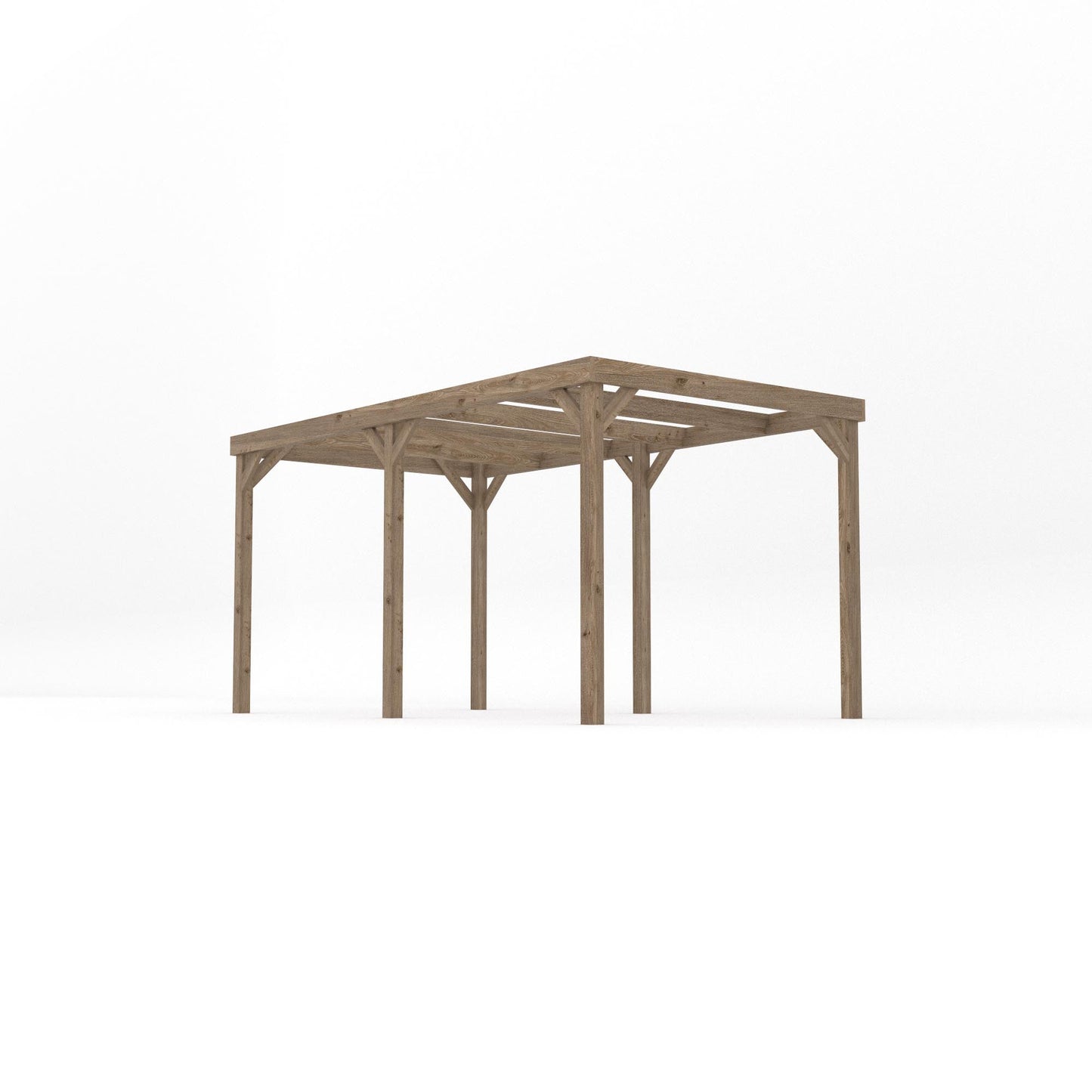 Freestanding Box Pergola - Rustic Brown - 1.8m Width x 4.2m Length