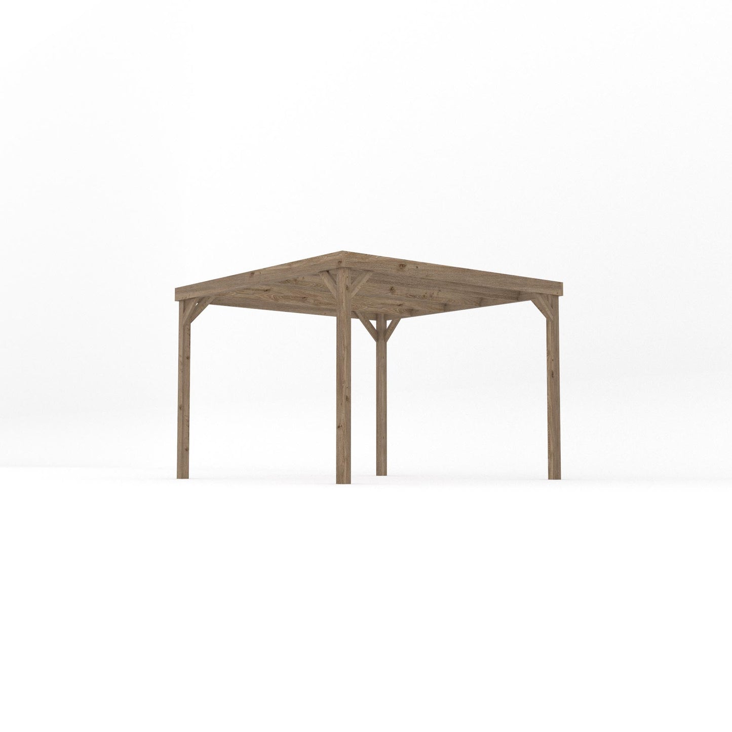 Freestanding Box Pergola - Rustic Brown - 3m Width x 3m Length