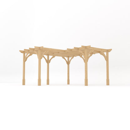 Freestanding Corner Premium Pergola - Light Green - 4.2m Width x 4.2m Length
