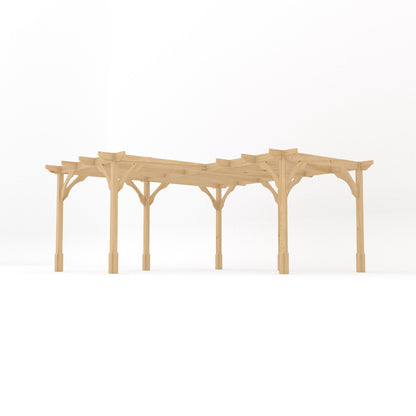 Freestanding Corner Premium Pergola - Light Green - 4.8m Width x 4.8m Length