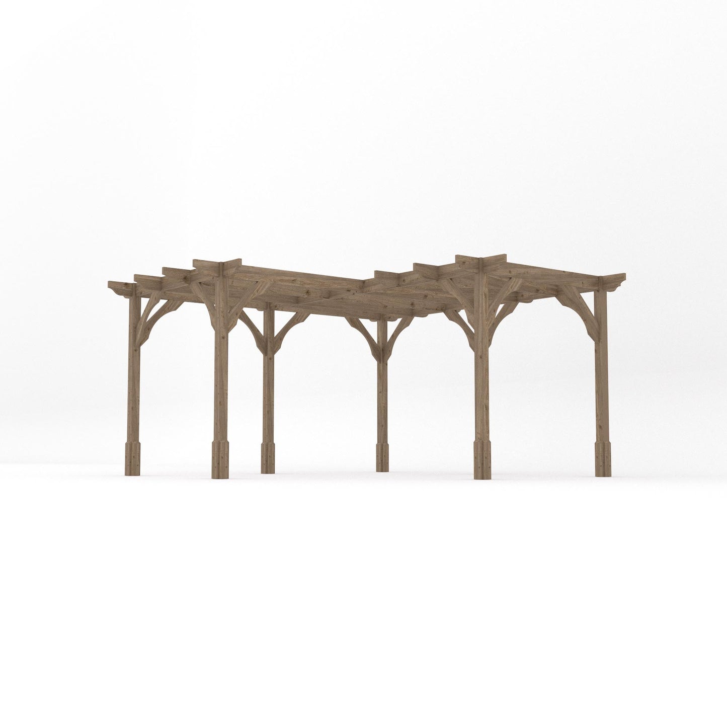 Freestanding Corner Premium Pergola - Rustic Brown - 4.2m Width x 4.2m Length