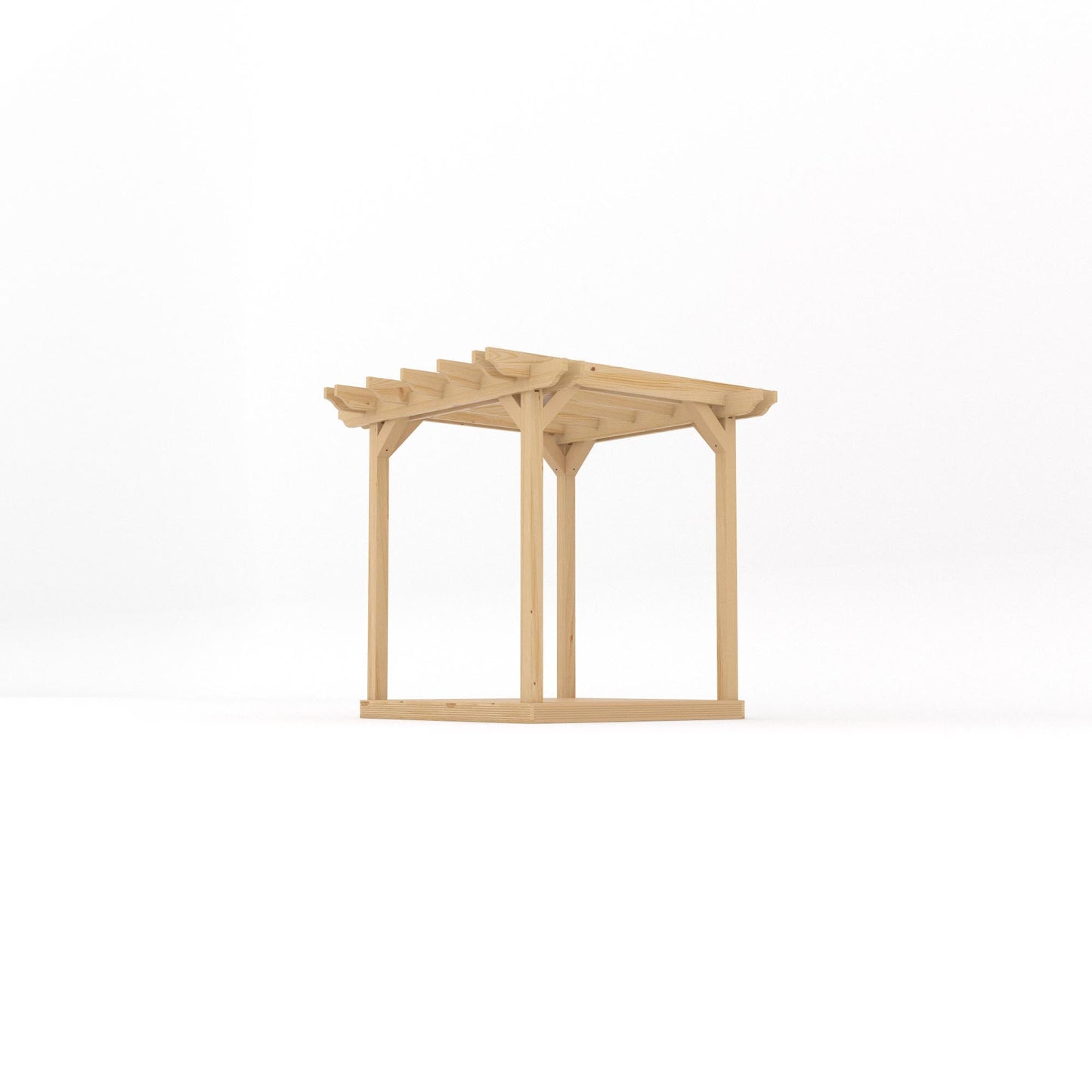 Freestanding Double Garden Pergola with Decking - Light Green - 2.4m Width x 2.4m Length