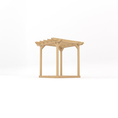 Freestanding Double Garden Pergola with Decking - Light Green - 2.4m Width x 2.4m Length
