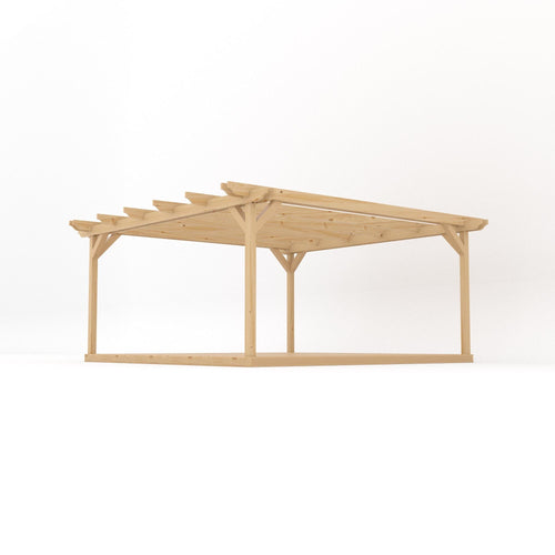 Freestanding Double Garden Pergola with Decking Kit | Timber | Multiple Sizes