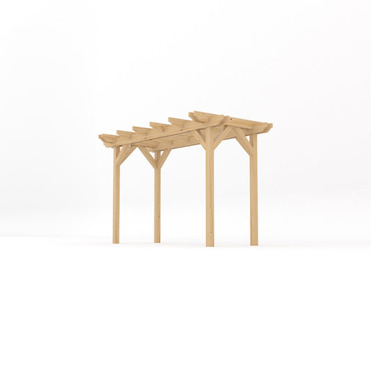 Pergola | Timber Double Garden Pergola | Freestanding Garden Structure | Open Slatted Roof | Light Green | 1.8m Width x 3.6m Length