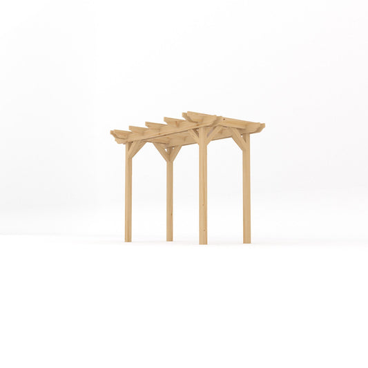 Pergola | Timber Double Garden Pergola | Freestanding Garden Structure | Open Slatted Roof | Light Green | 1.8m Width x 3m Length