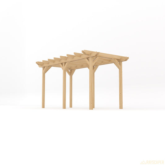 Pergola | Timber Double Garden Pergola | Freestanding Garden Structure | Open Slatted Roof | Light Green | 1.8m Width x 4.2m Length