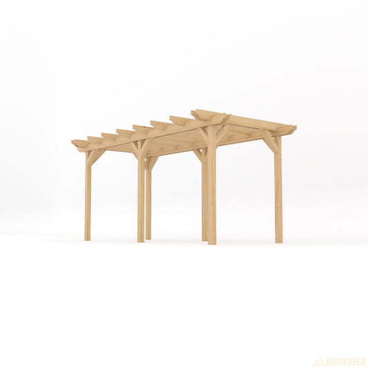 Pergola | Timber Double Garden Pergola | Freestanding Garden Structure | Open Slatted Roof | Light Green | 1.8m Width x 4.8m Length