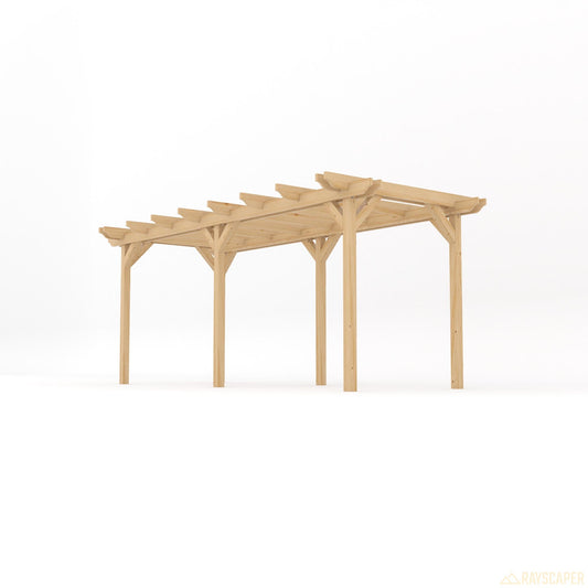 Pergola | Timber Double Garden Pergola | Freestanding Garden Structure | Open Slatted Roof | Light Green | 1.8m Width x 5.4m Length