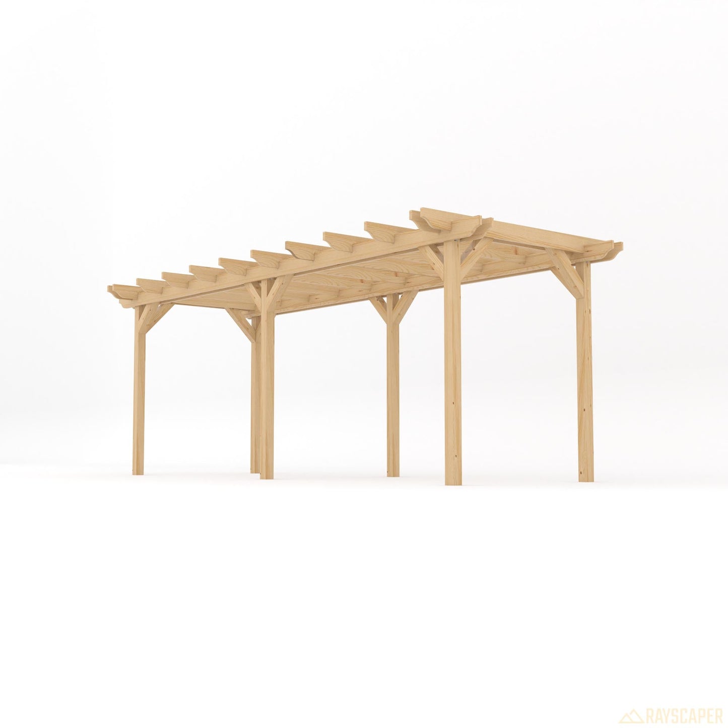Freestanding Double Garden Pergola - Light Green - 3m Width x 6m Length