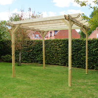 Pergola | Timber Double Garden Pergola | Freestanding Garden Structure | Open Slatted Roof | Light Green | 1.8m Width x 3m Length