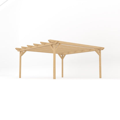 Freestanding Double Garden Pergola - Light Green - 4.8m Width x 4.8m Length