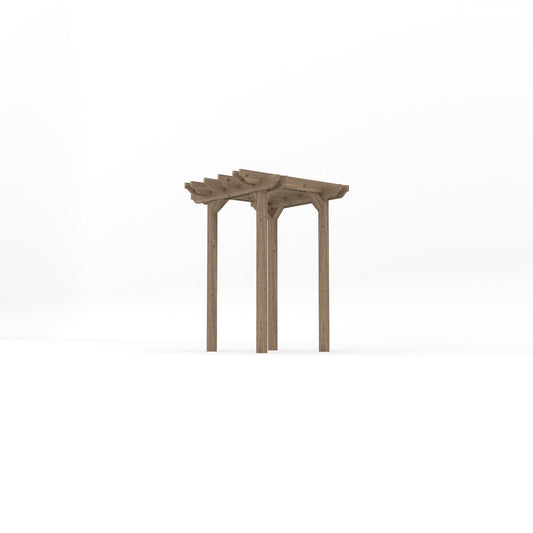 Pergola | Timber Double Garden Pergola | Freestanding Garden Structure | Open Slatted Roof | Rustic Brown | 1.8m Width x 1.8m Length