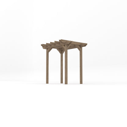 Freestanding Double Garden Pergola - Rustic Brown - 1.8m Width x 2.4m Length
