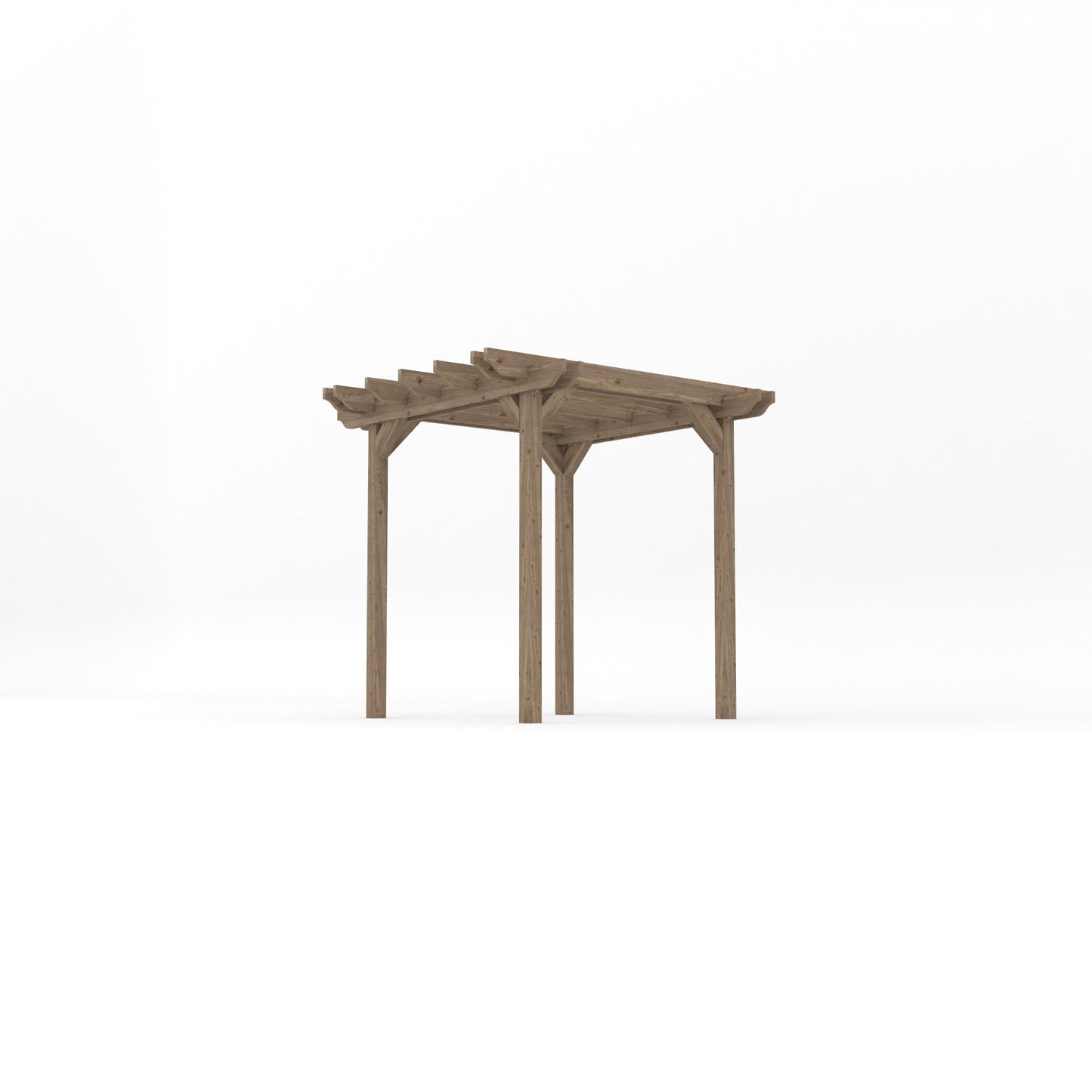 Freestanding Double Garden Pergola - Rustic Brown - 2.4m Width x 2.4m Length