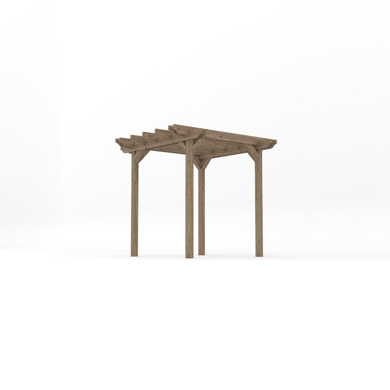 Freestanding Double Garden Pergola - Rustic Brown - 2.4m Width x 2.4m Length