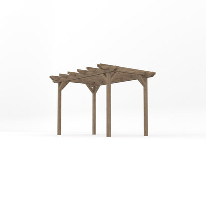 Freestanding Double Garden Pergola - Rustic Brown - 2.4m Width x 3.6m Length