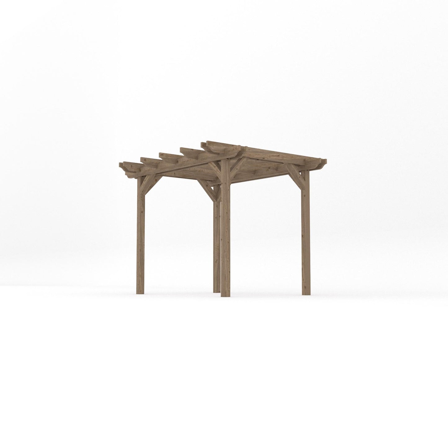 Freestanding Double Garden Pergola - Rustic Brown - 2.4m Width x 3m Length