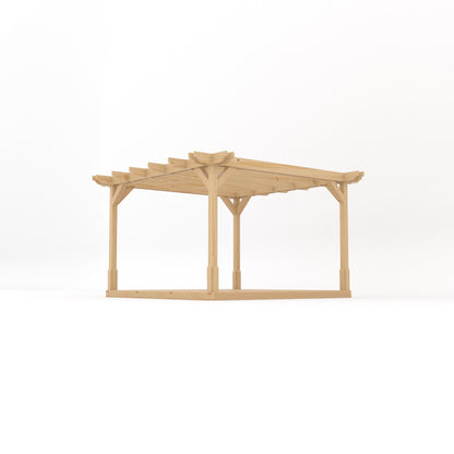 Freestanding Double Premium Pergola with Decking - Light Green - 3.6m Width x 3.6m Length