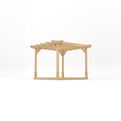 Freestanding Double Premium Pergola with Decking - Light Green - 3m Width x 3m Length