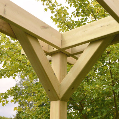 Freestanding Double Premium Pergola - Light Green - 4.8m Width x 4.8m Length