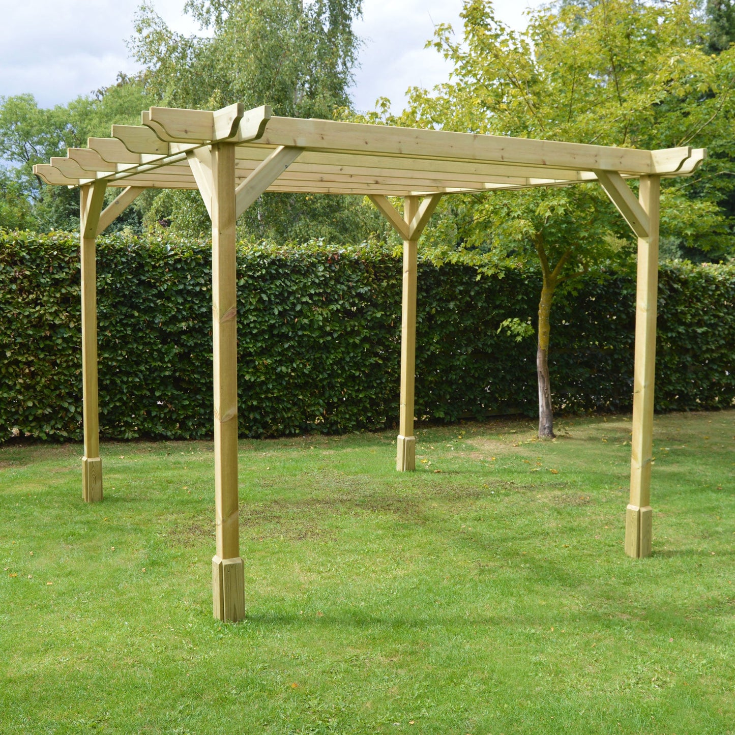 Freestanding Double Premium Pergola - Light Green - 4.8m Width x 5.4m Length