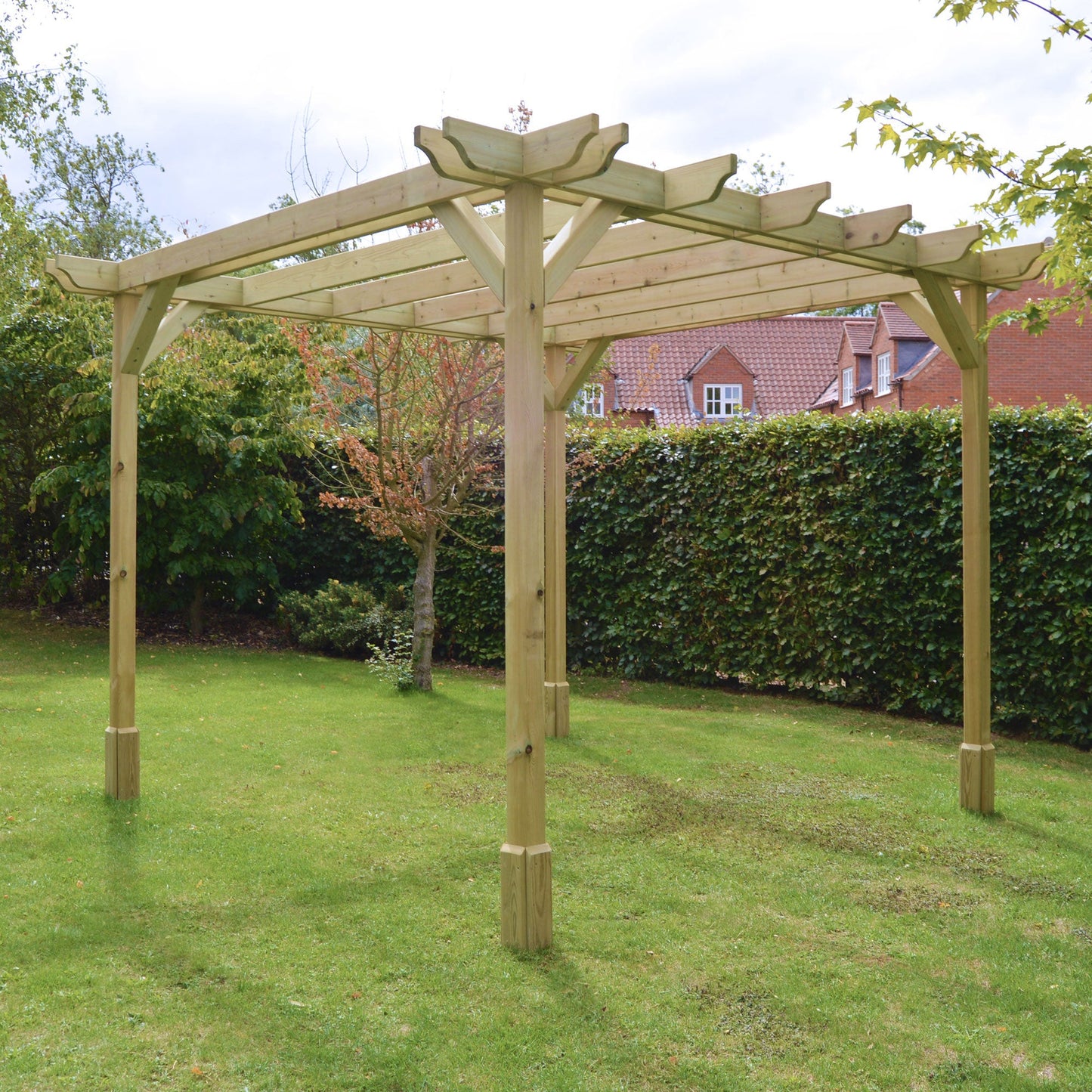 Freestanding Double Premium Pergola - Light Green - 1.8m Width x 6.6m Length