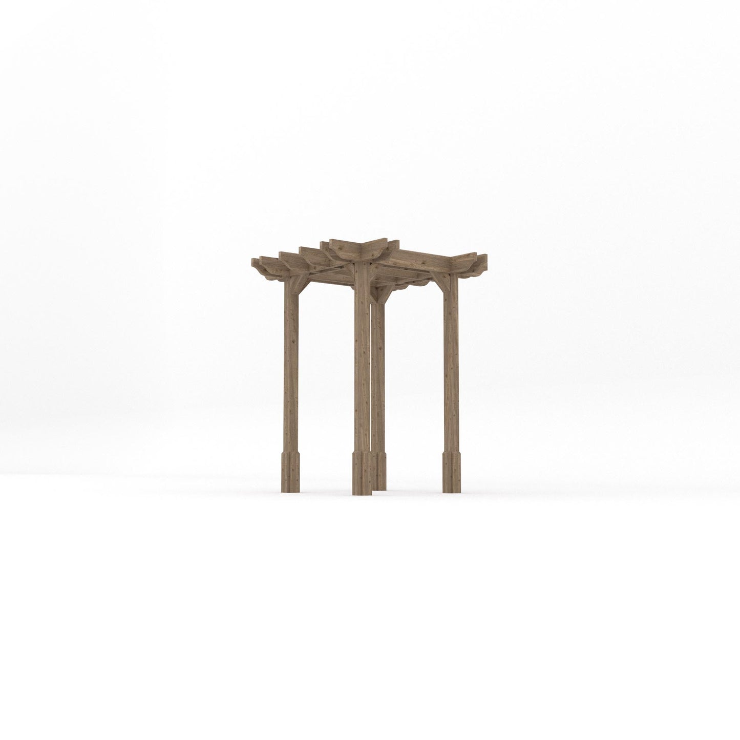 Freestanding Double Premium Pergola - Rustic Brown - 1.8m Width x 1.8m Length