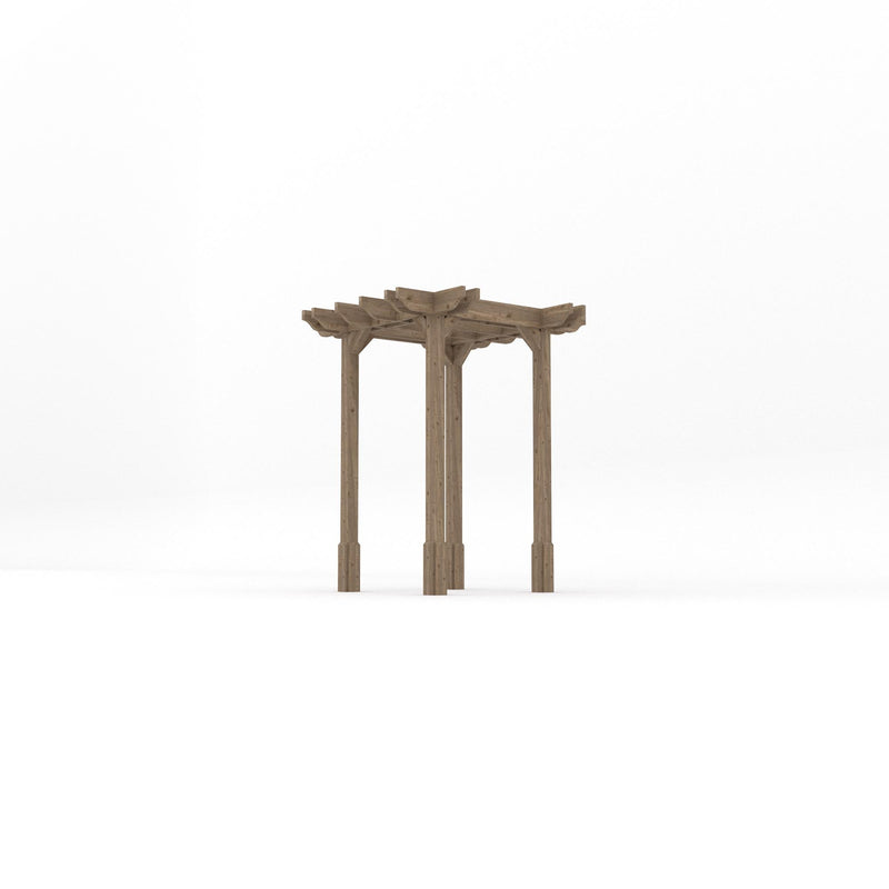 Freestanding Double Premium Pergola - Rustic Brown - 1.8m Width x 1.8m Length