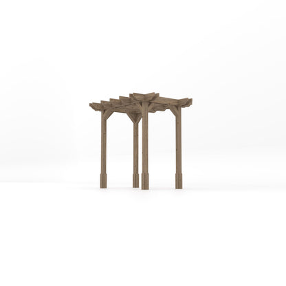Freestanding Double Premium Pergola - Rustic Brown - 1.8m Width x 2.4m Length