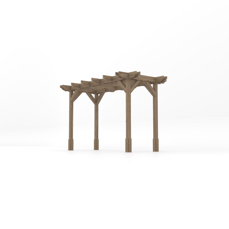 Freestanding Double Premium Pergola - Rustic Brown - 1.8m Width x 3.6m Length
