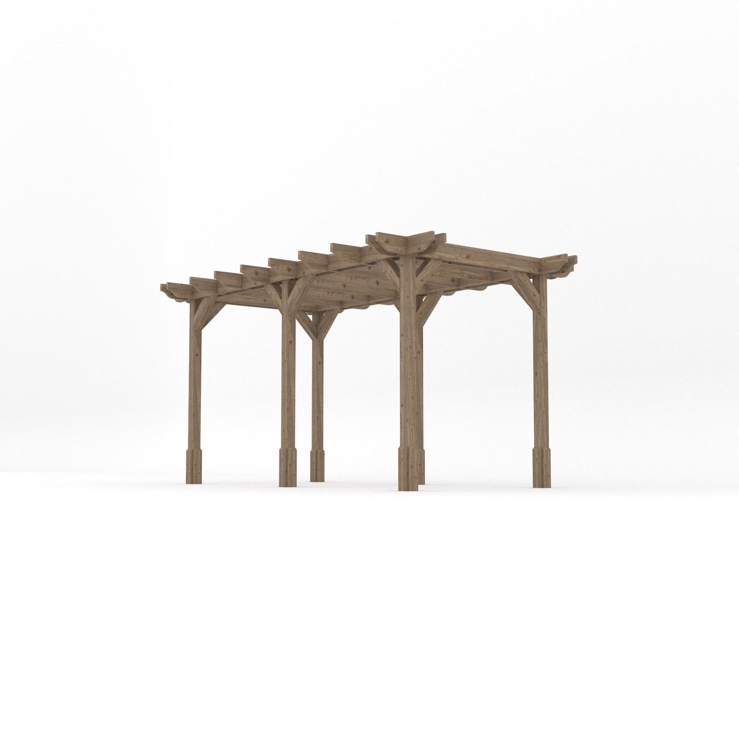 Freestanding Double Premium Pergola - Rustic Brown - 2.4m Width x 4.2m Length
