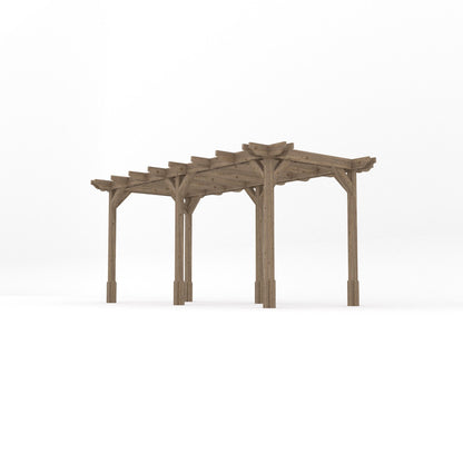 Freestanding Double Premium Pergola - Rustic Brown - 1.8m Width x 4.8m Length