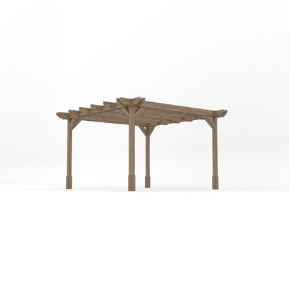 Freestanding Double Premium Pergola - Rustic Brown - 3.6m Width x 3.6m Length