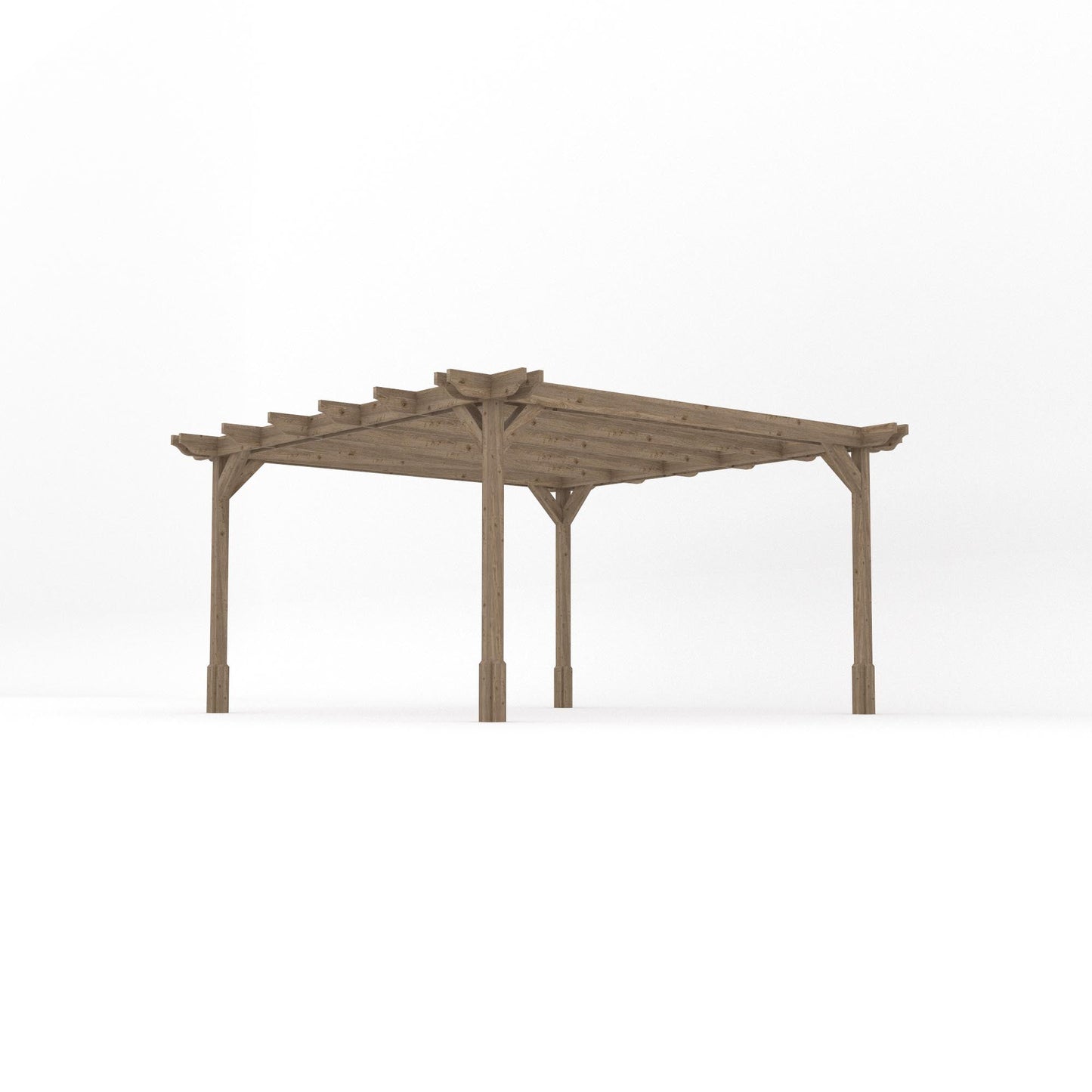 Freestanding Double Premium Pergola - Rustic Brown - 4.2m Width x 4.2m Length