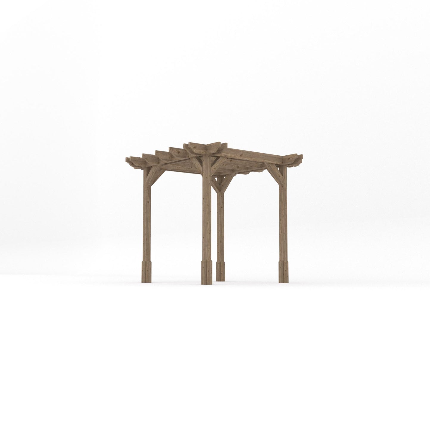 Freestanding Double Premium Pergola - Rustic Brown - 2.4m Width x 2.4m Length