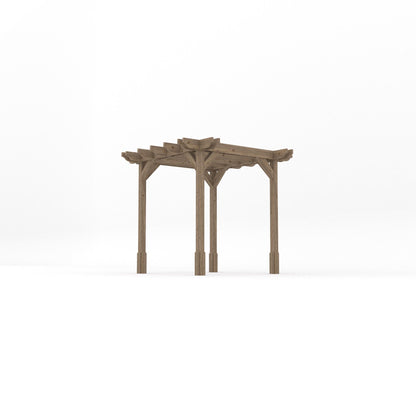 Freestanding Double Premium Pergola - Rustic Brown - 2.4m Width x 2.4m Length