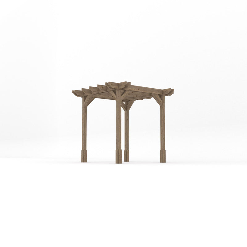 Freestanding Double Premium Pergola - Rustic Brown - 2.4m Width x 2.4m Length