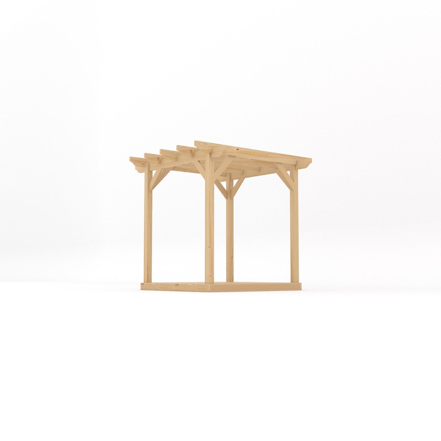 Freestanding Garden Pergola with Decking - Light Green - 2.4m Width x 2.4m Length