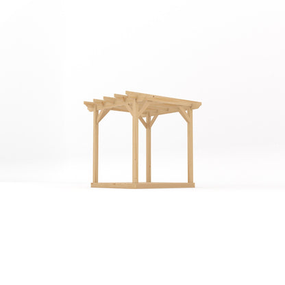 Freestanding Garden Pergola with Decking - Light Green - 2.4m Width x 2.4m Length
