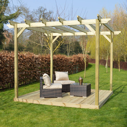 Freestanding Garden Pergola with Decking Kit | Timber | Multiple Sizes