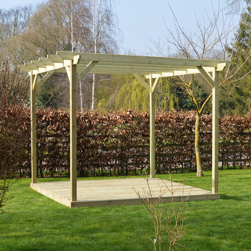 Freestanding Garden Pergola with Decking Kit | Timber | Multiple Sizes