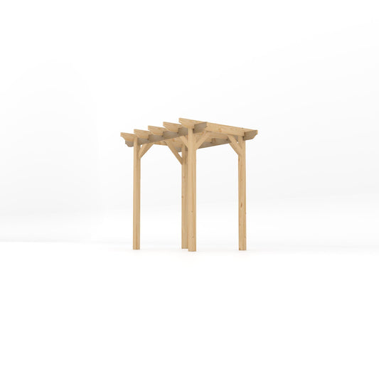 Pergola | Timber Garden Pergola | Freestanding Garden Structure | Open Slatted Roof | Light Green | 1.8m Width x 2.4m Length