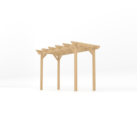 Pergola | Timber Garden Pergola | Freestanding Garden Structure | Open Slatted Roof | Light Green | 1.8m Width x 3.6m Length