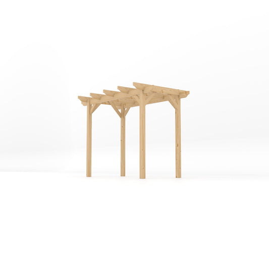 Pergola | Timber Garden Pergola | Freestanding Garden Structure | Open Slatted Roof | Light Green | 1.8m Width x 3m Length